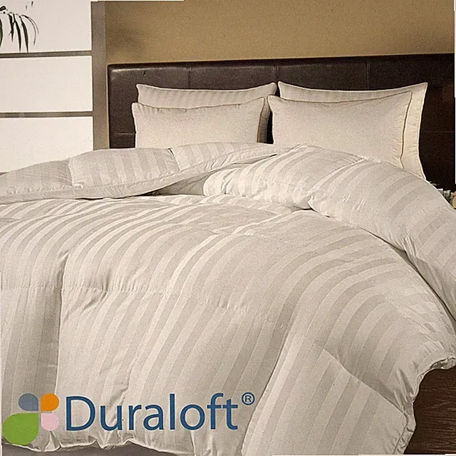 500 Thread Count Cotton Damask Duraloft Down Alternative Comforter, King, White