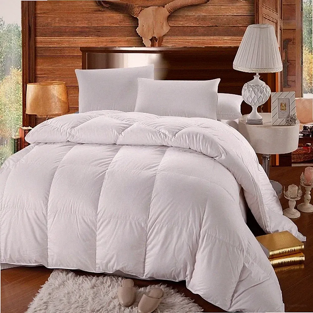 500 Thread Count White Duck Down Comforter Extra Warm Winter Weight Baffle Box
