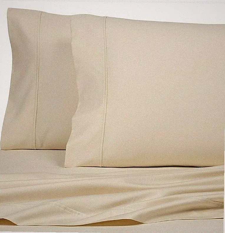 All Natural Cotton 500-Thread-Count King Pillowcases in Natural (Set of 2)