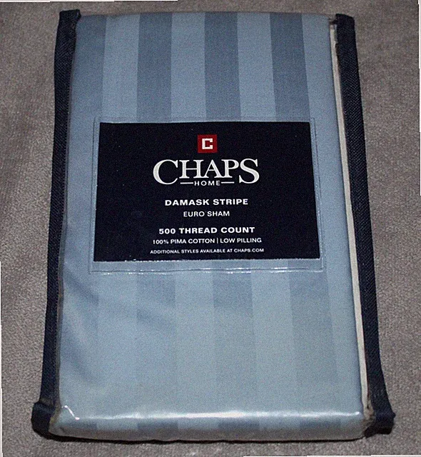 Chaps Ralph Lauren Damask Stripe Euro Sham 100% Pima Cotton 500 Thread Count NEW