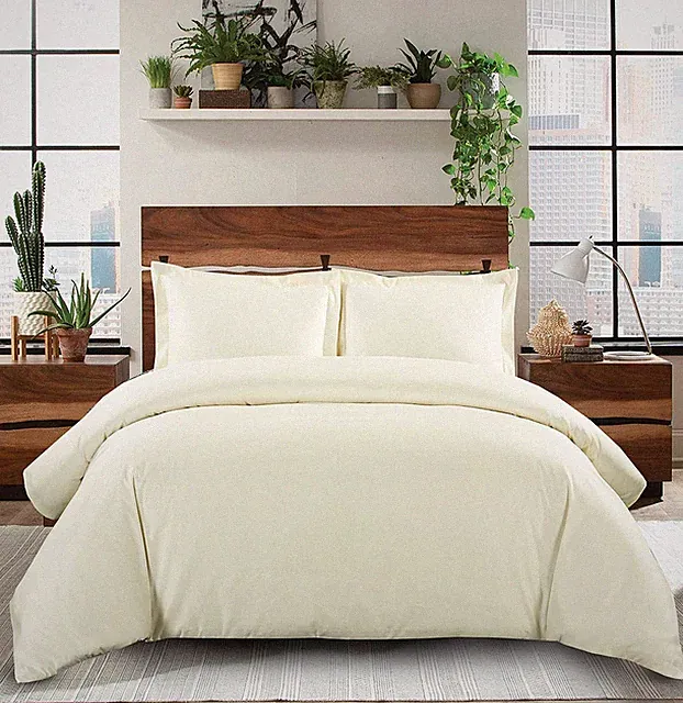 Duvet Cover 500 Thread Count 100% Cotton King Size, Button Closure, Soft and...