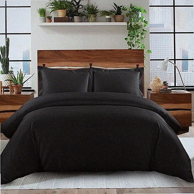 Duvet Cover 500 Thread Count 100% Cotton Queen Size, Button Closure, Soft and...
