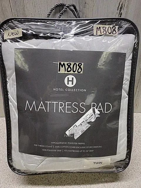 Hotel Collection Twin Mattress Pad 500 TC Cotton Hypoallergenic