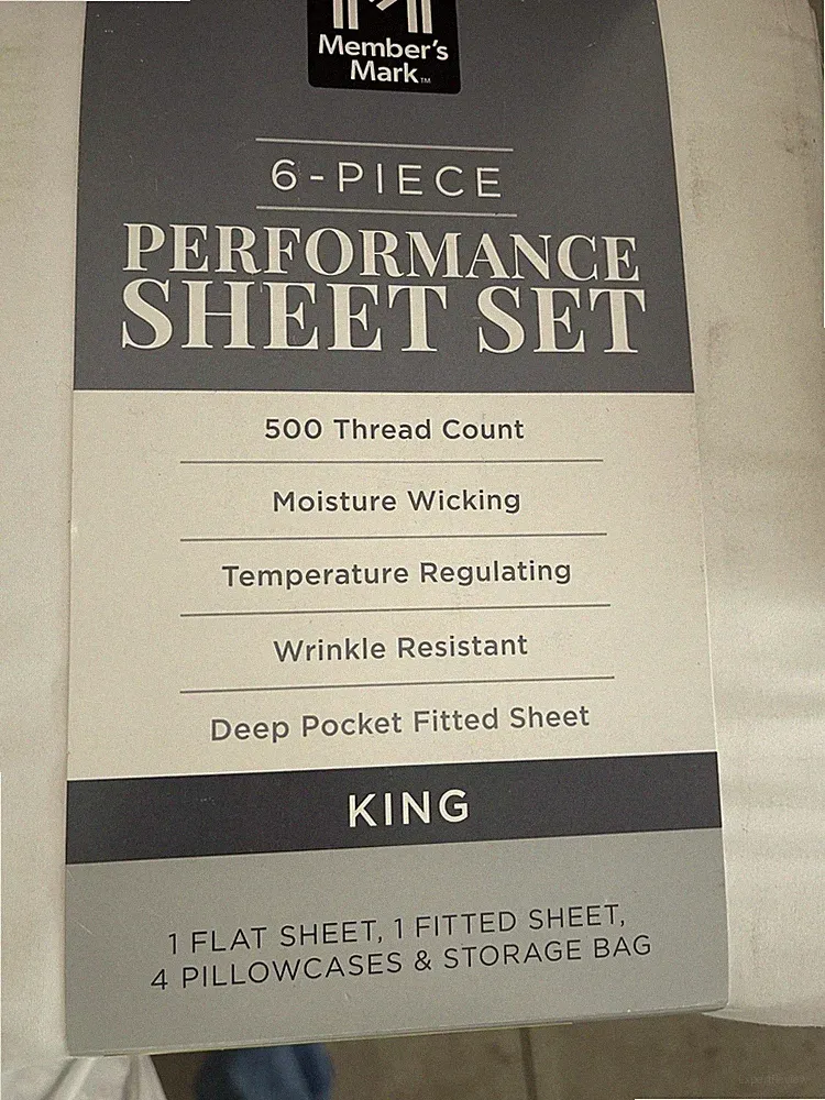King Sheet Set 6 Piece Members Mark 500 Thread Count