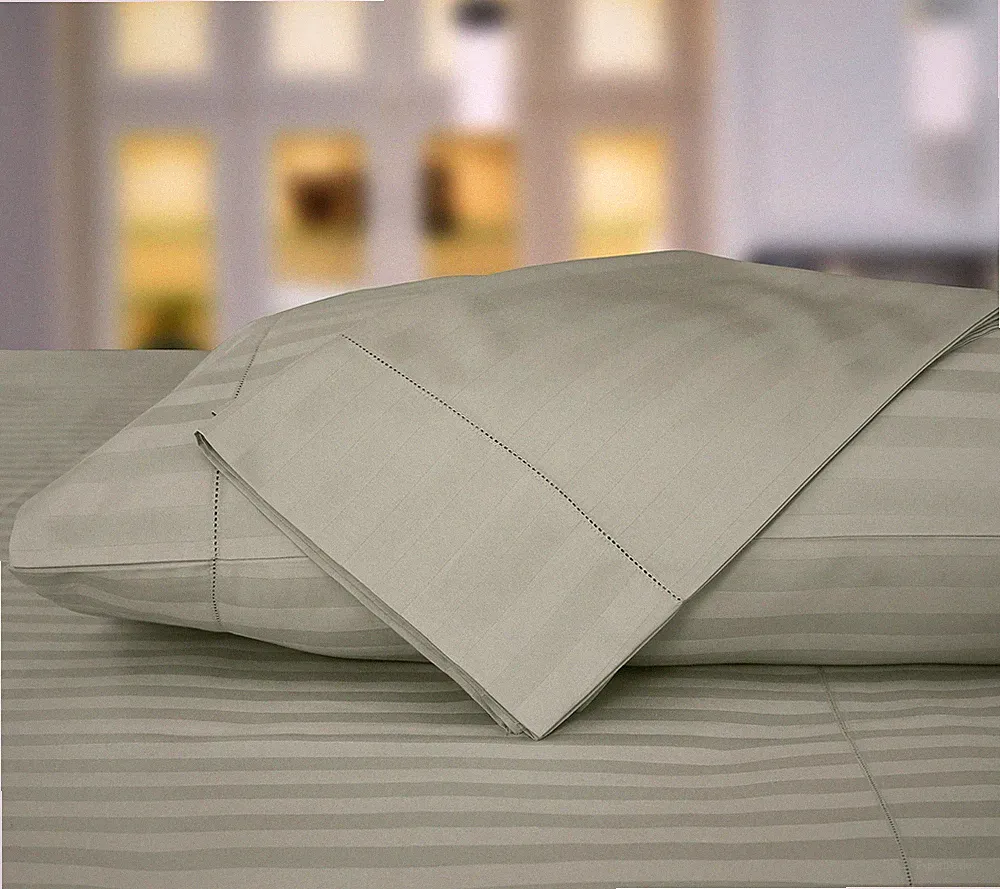 King Size Luxury Pillowcases (Sage Green) - 500 Thread Count Damask Weave, 2...