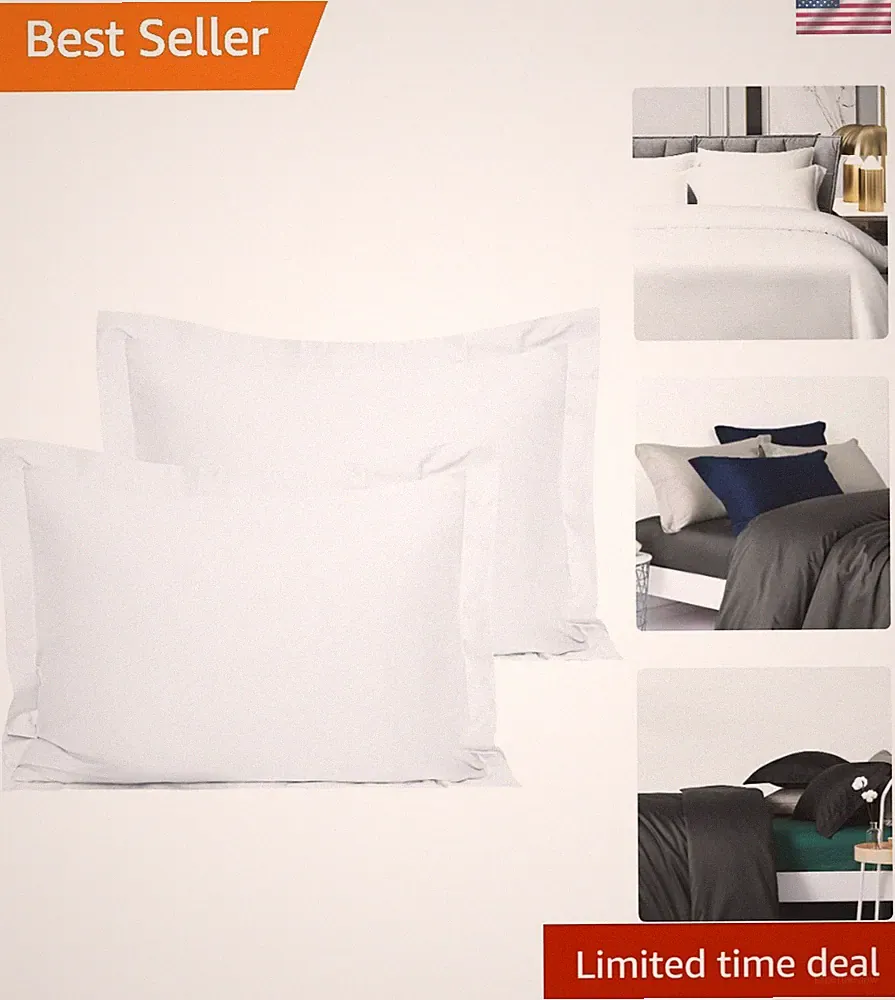 Luxurious 500 Thread Count Egyptian Cotton Pillow Shams – 20x26 Inches, 2 Pack
