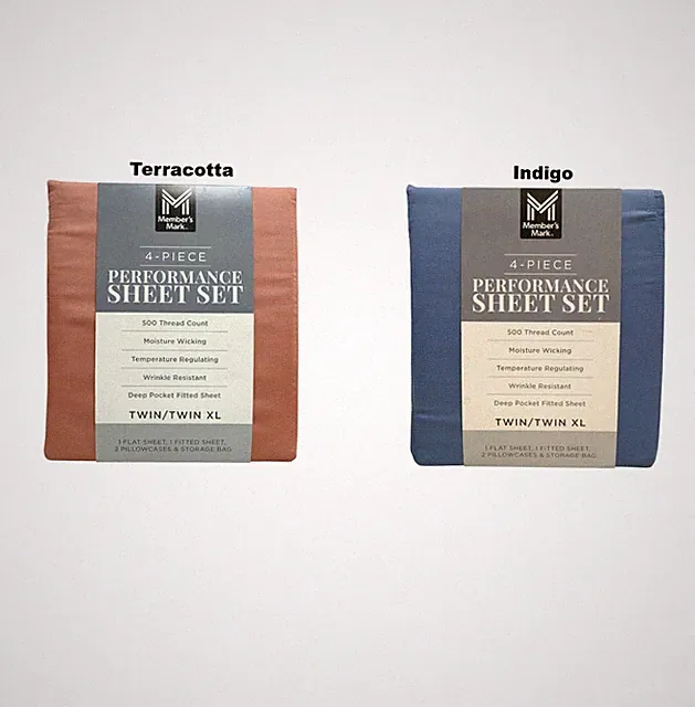 Member's Mark 500 Thread Count, 4 Piece Performance Sheet Set, Twin/Twin XL