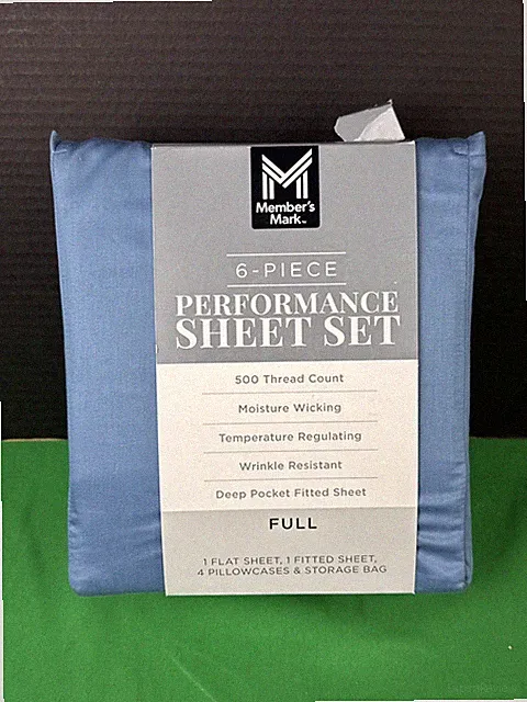 Member's Mark Performance 500 Thread Count Solid Sheet Set FULL Indigo Blue