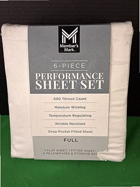 Member's Mark Performance 500 Thread Count Solid Sheet Set FULL White