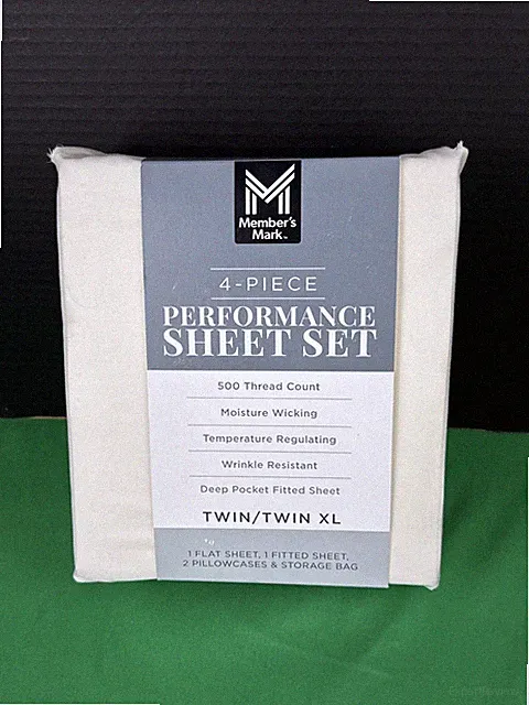 Member's Mark Performance 500 Thread Count Solid Sheet Set TWIN/TWIN XL Vanilla