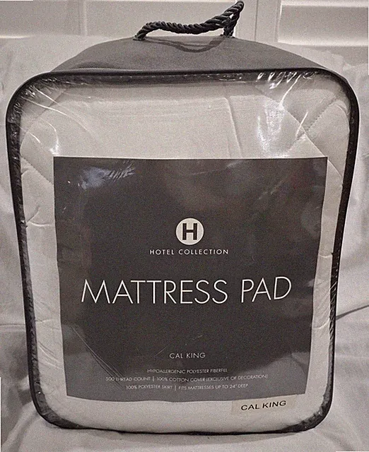 *NEW* Hotel Collection 500 Thread Cotton Hypoallergenic Matress Pad CAL KING