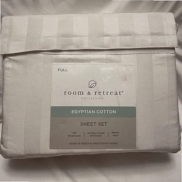 Room & Retreat Collection Egyptian Cotton 500 Thread Count - Full Sheet Set