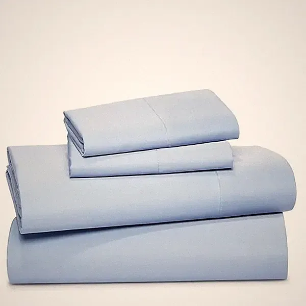 SKY 500 TC WRINKLE RESISTANT SATEEN TWIN SHEET SET COAST BLUE PIMA COTTON
