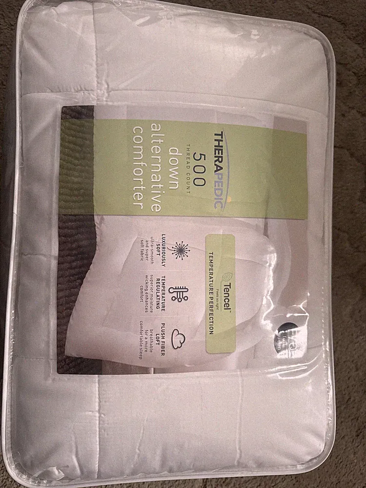 Therapedic Down Alternative Comforter Full/Queen 500 Thread Count White